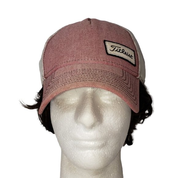 TITLEIST A FLEX MESH GOLF CAP HAT SOFT RED / WHITE SIZE S/M - Picture 10 of 10